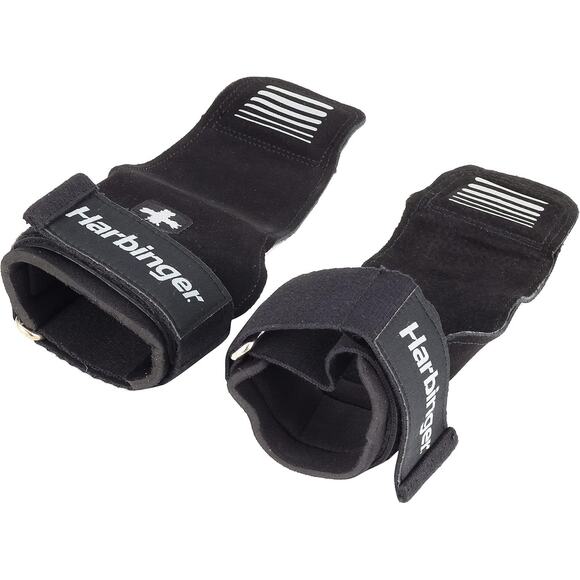 New Harbinger Lifting Grips, Black Heavy Lifting Size Small - Picture 1 of 8